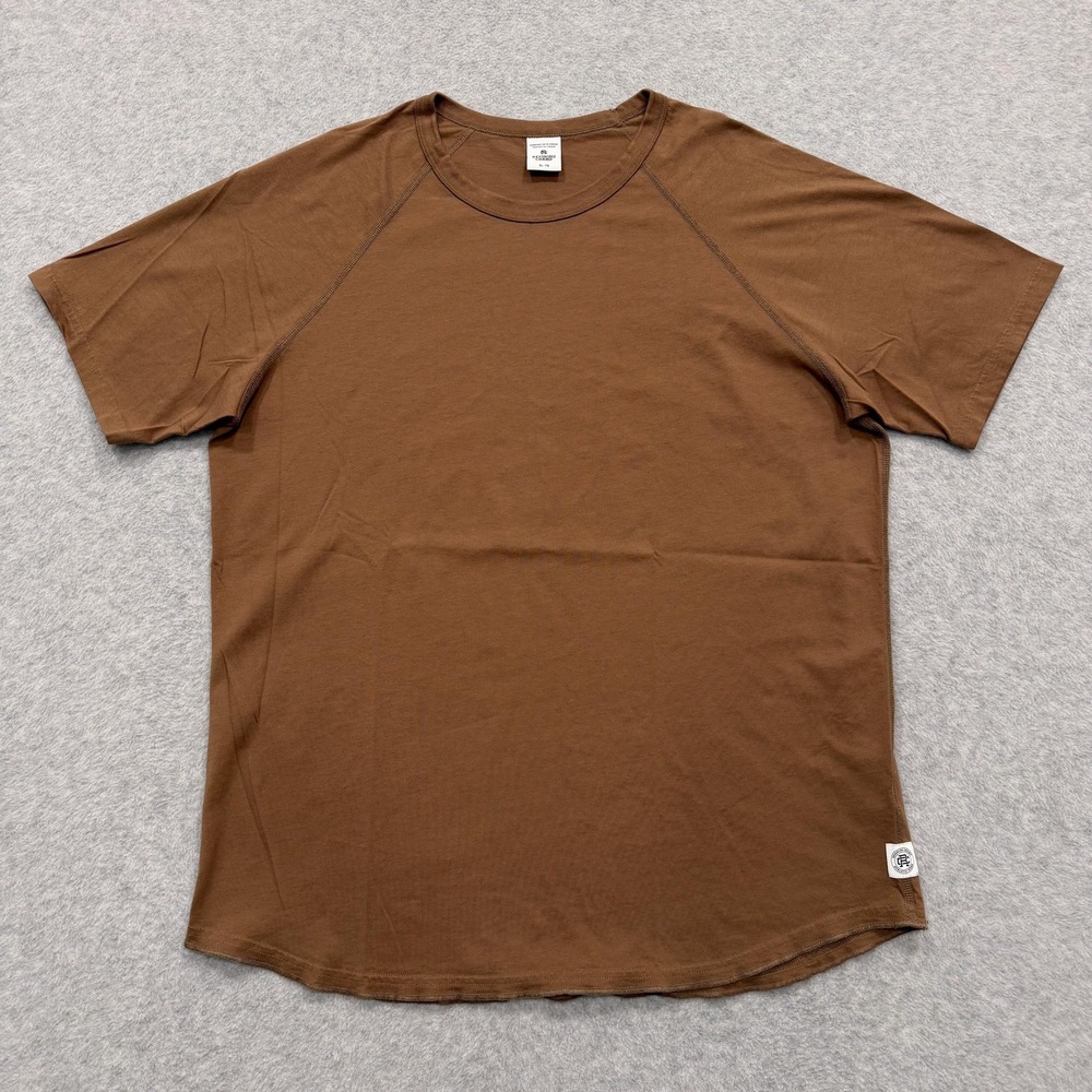 Reigning Champ Shirt Mens XL Brown Short Sleeve Crewneck Cotton Tee